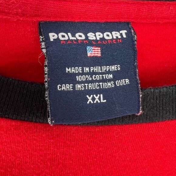 Vintage Y2K Hip Hop Oversized Red Polo Thick Cotton Polo sport T-Shirt Size XXL - Picture 2 of 6